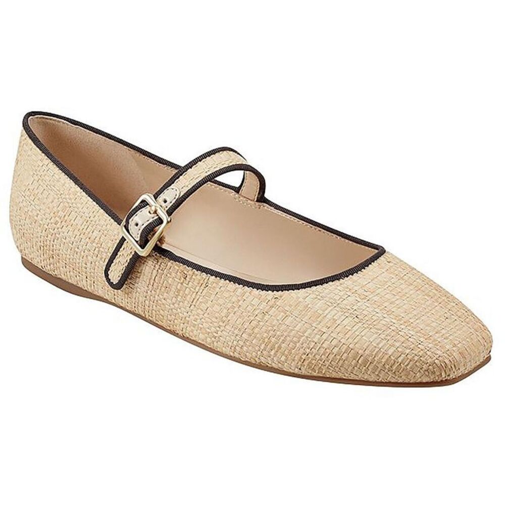 Marc Fisher LTD Womens LAILAH3 Beige Woven Round toe Casual Mary Janes New